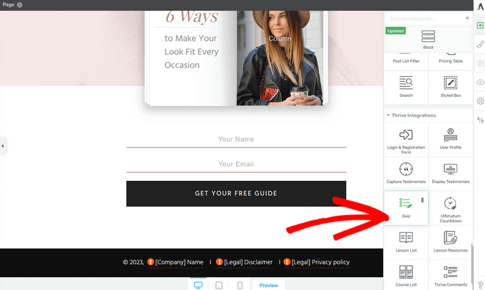 Add Thrive Integration elements to your landing page Add Thrive Integration elements to your landing page