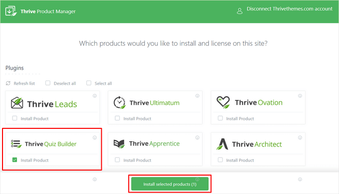 Installera pluginet Thrive Quiz Builder Installera pluginet Thrive Quiz Builder