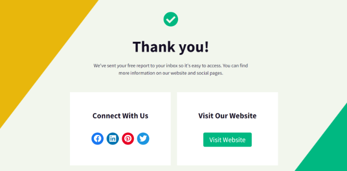 Visit website to see thank you page preview Visit website to see thank you page preview