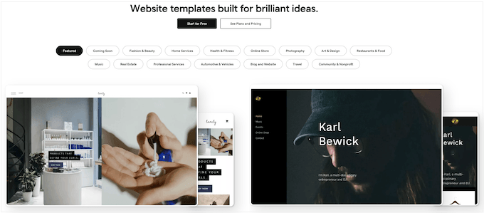 The GoDaddy website template library The GoDaddy website template library