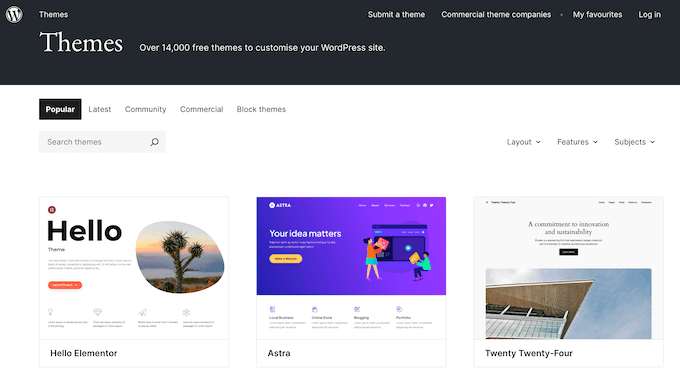 The official WordPress theme directory The official WordPress theme directory