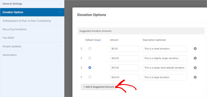 Setting suggested donation amounts in WP Charitable Setting suggested donation amounts in WP Charitable