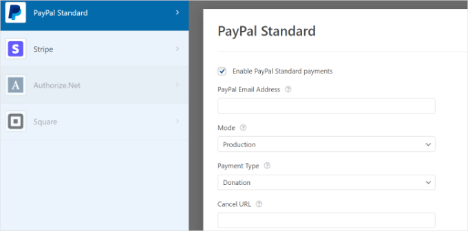 Enabling PayPal in WPForms Enabling PayPal in WPForms