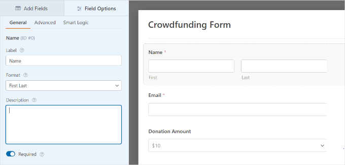 Field customization options in WPForms Field customization options in WPForms