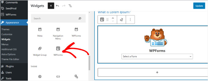 Add WPForms widget block Add WPForms widget block