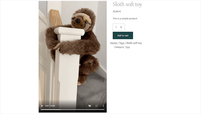 Ett exempel på en miniatyrbild för en markerad video