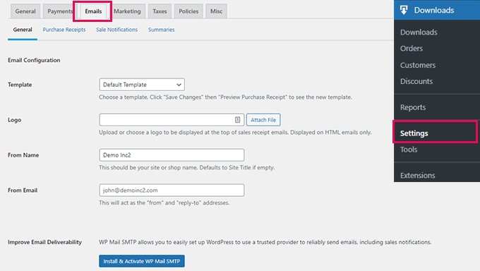 Personalizar correos electrónicos de EDD