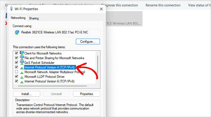 Double click the Internet Protocol Version option Double click the Internet Protocol Version option