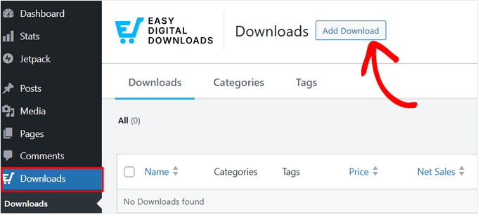 Go to Downloads and click on Add Download