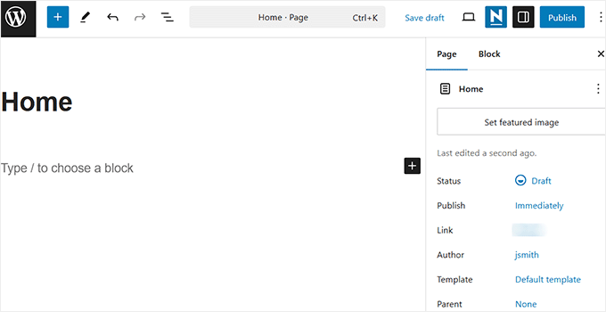Adding a new page in WordPress Editing the 'Home' Page With the Block Editor
