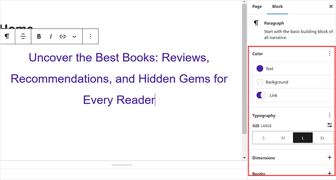 Changing the text size in the block editor Changing the Text Size in the Block Editor