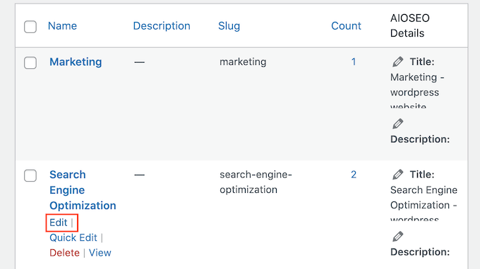 Cómo editar las categorías en tu sitio web de WordPress