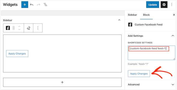 ウィジェット対応エリアにFacebookグループフィードを追加する