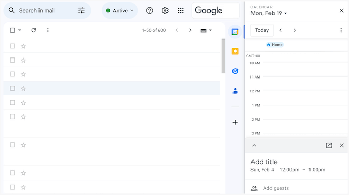 Google Calendar interface Google Calendar interface