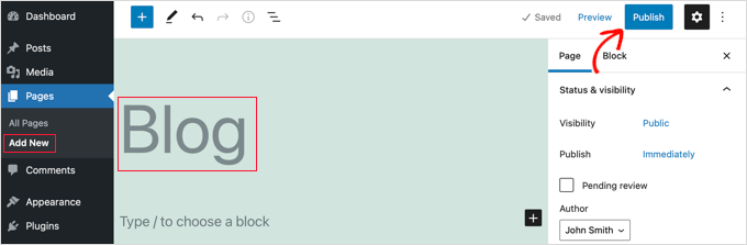 Creating a Blog Page Creating a Blog Page