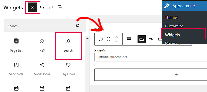 Search widget Search widget