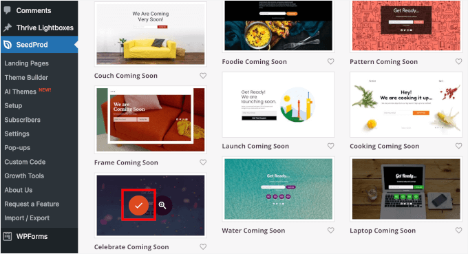 Choosing the WooCommerce coming soon page