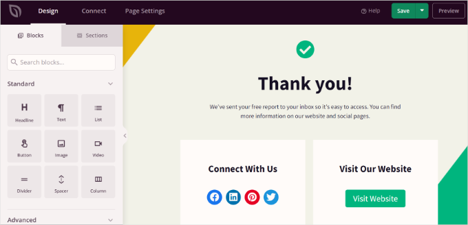 Customize your thank you page Customize your thank you page