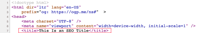 Viewing the HTML Source of an SEO Title Viewing the HTML Source of an SEO Title