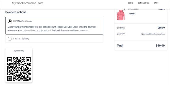 Venmo QR code preview