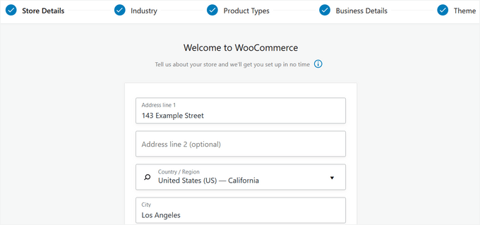 WooCommerce's setup wizard
