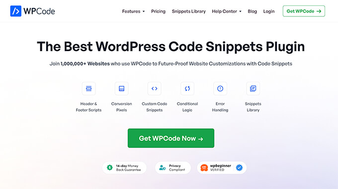 WPCode - Meilleur plugin de snippets de code WordPress