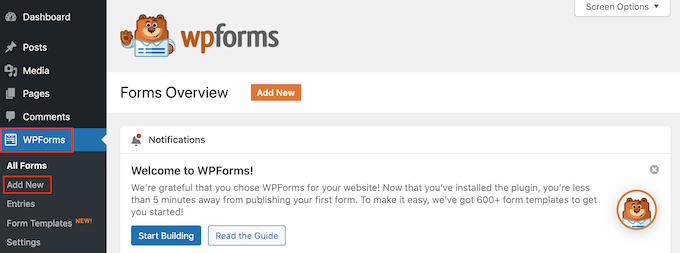 Adding a new form to your WordPress website Adding a new form to your WordPress website