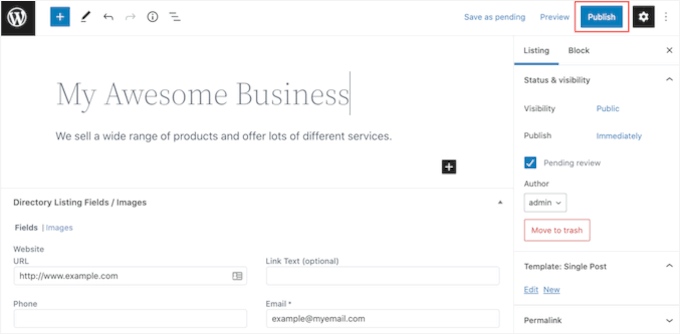 How to publish a business listing How to publish a business listing
