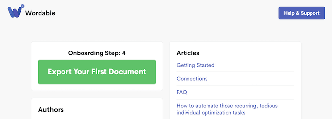 Connecting a Wordable account to a WordPress website Connecting a Wordable account to a WordPress website