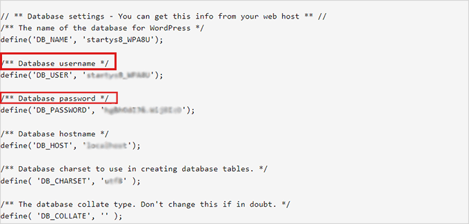 database-details Database details