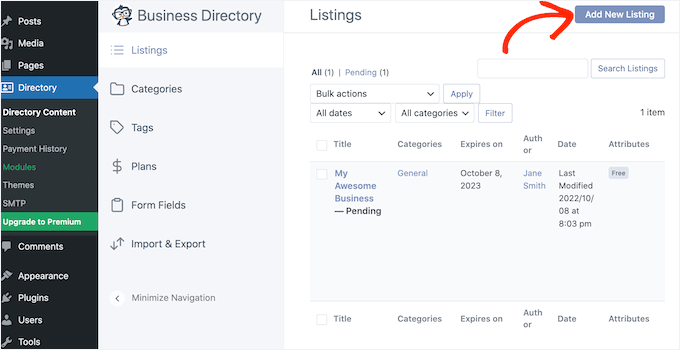 Adding listings to an online directory Adding listings to an online directory
