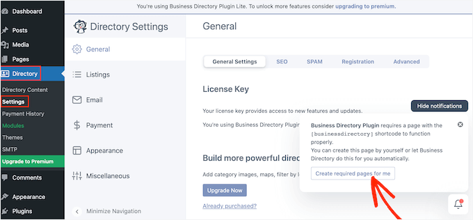 Creating a web directory using a plugin Creating a web directory using a plugin