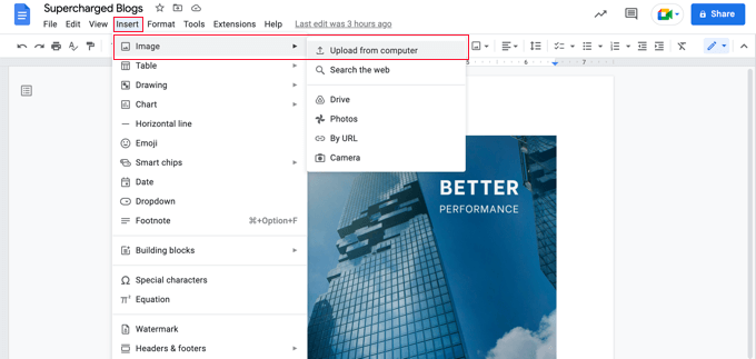 Google Dokümanlar'a Kapak Resmi Ekleme Google Dokümanlar'a Kapak Resmi Ekleme