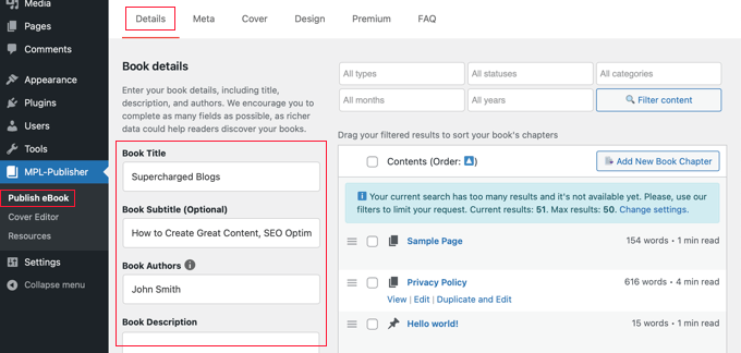 MPL-Publisher'da Kitap Ayrıntılarını Girme MPL-Publisher'da Kitap Ayrıntılarını Girme