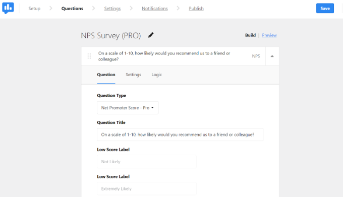 Edit NPS survey template Edit NPS survey template