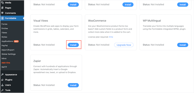 Installing the Visual Views addon Installing the Visual Views addon
