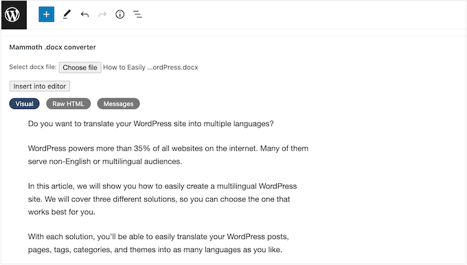 Importing the content from a Google Doc into WordPress without errors Importing the content from a Google Doc into WordPress without errors