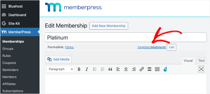 Automatycznie generowany link do rejestracji
