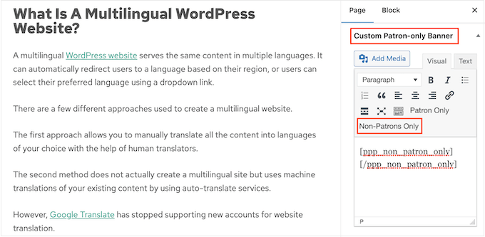 Creating a custom message for Patreon members Creating a custom message for Patreon members