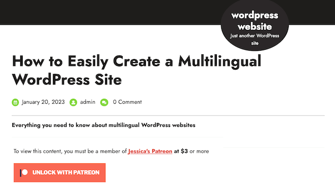 Viewing restricted content as a non-Patron member Viewing restricted content as a non-Patron member