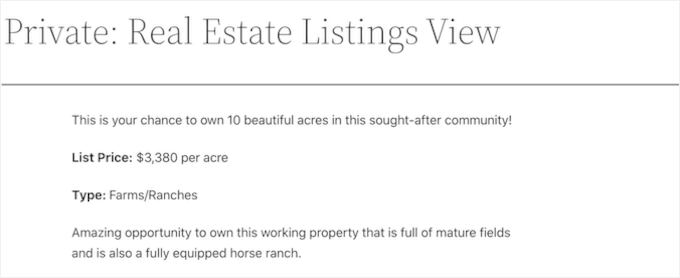 A real estate listing created using Formidable Forms A real estate listing created using Formidable Forms