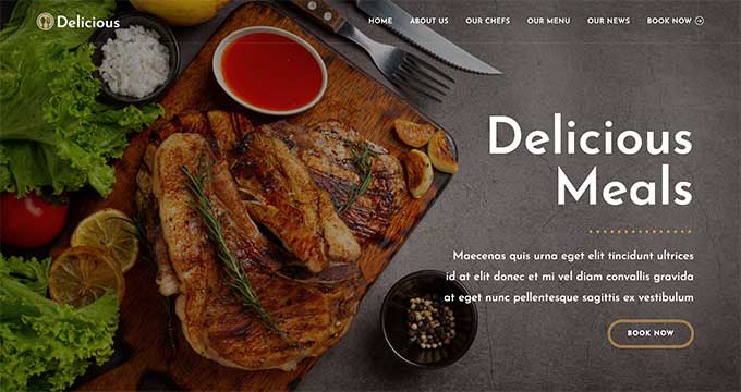 An example of a restaurant menu, created using WordPress An example of a restaurant menu, created using WordPress