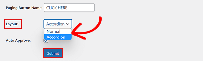 select-layout Select layout and save your changes