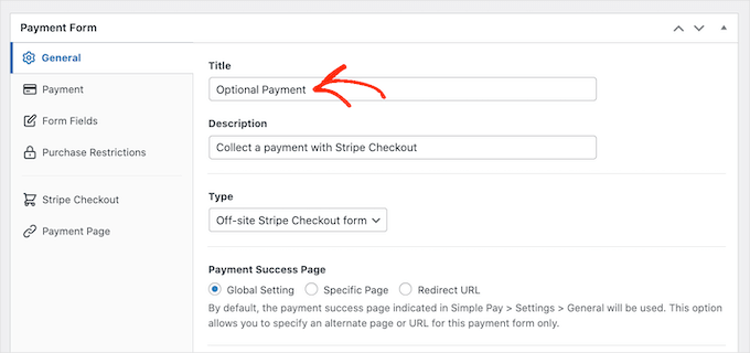 Adding a title to your WordPress payment form Adding a title to your WordPress payment form
