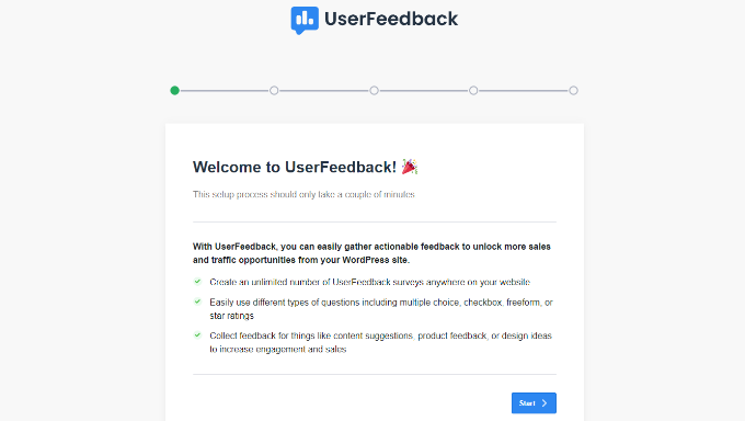 UserFeedback setup wizard UserFeedback setup wizard