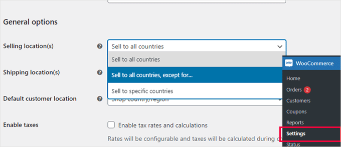 WooCommerce sell in countries WooCommerce sell in countries