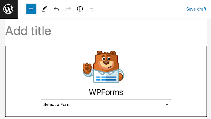The WPForms WordPress block The WPForms WordPress block