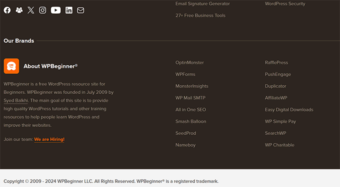 WPBeginner footer WPBeginner footer