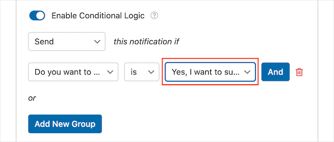 Enabling conditional logic in WPForms Enabling conditional logic in WPForms