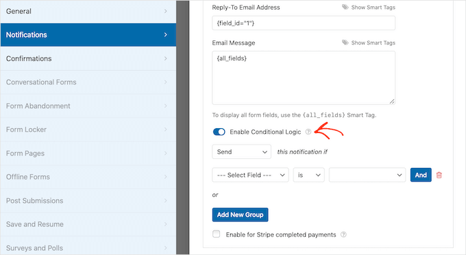 Creating conditional logic emails and notifications Creating conditional logic emails and notifications
